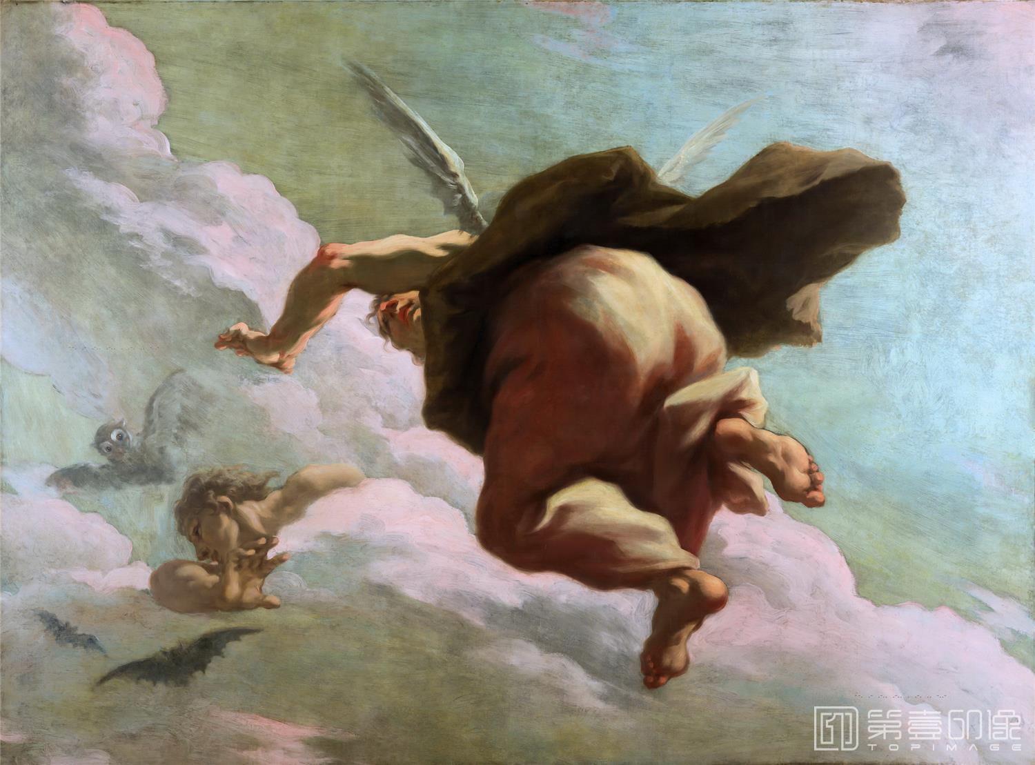 油画-荷兰莫瑞斯泰皇家美术馆Giovanni Antonio Pellegrini - The Dwindling Night-223